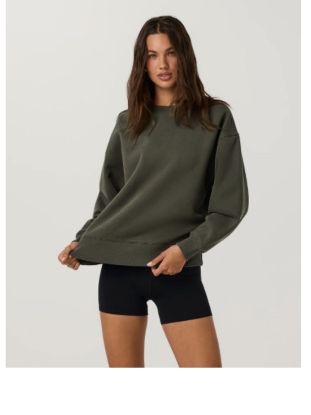Vuori NEW release Restore Oversized Crew Sweater - Army Green